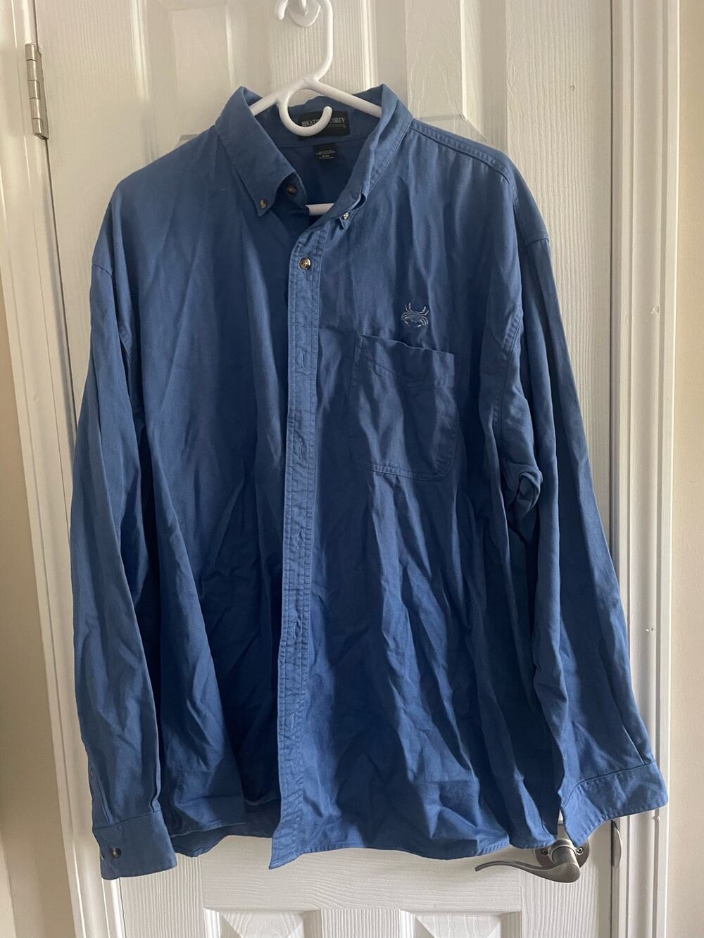 Jonathan Curry Blue Button down long sleeve casual dress shirt, A27